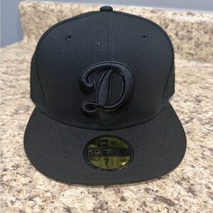 Los Angeles Dodgers 59Fifty Fitted Cap - New Era - Black/White Size 7 1/4 NWT